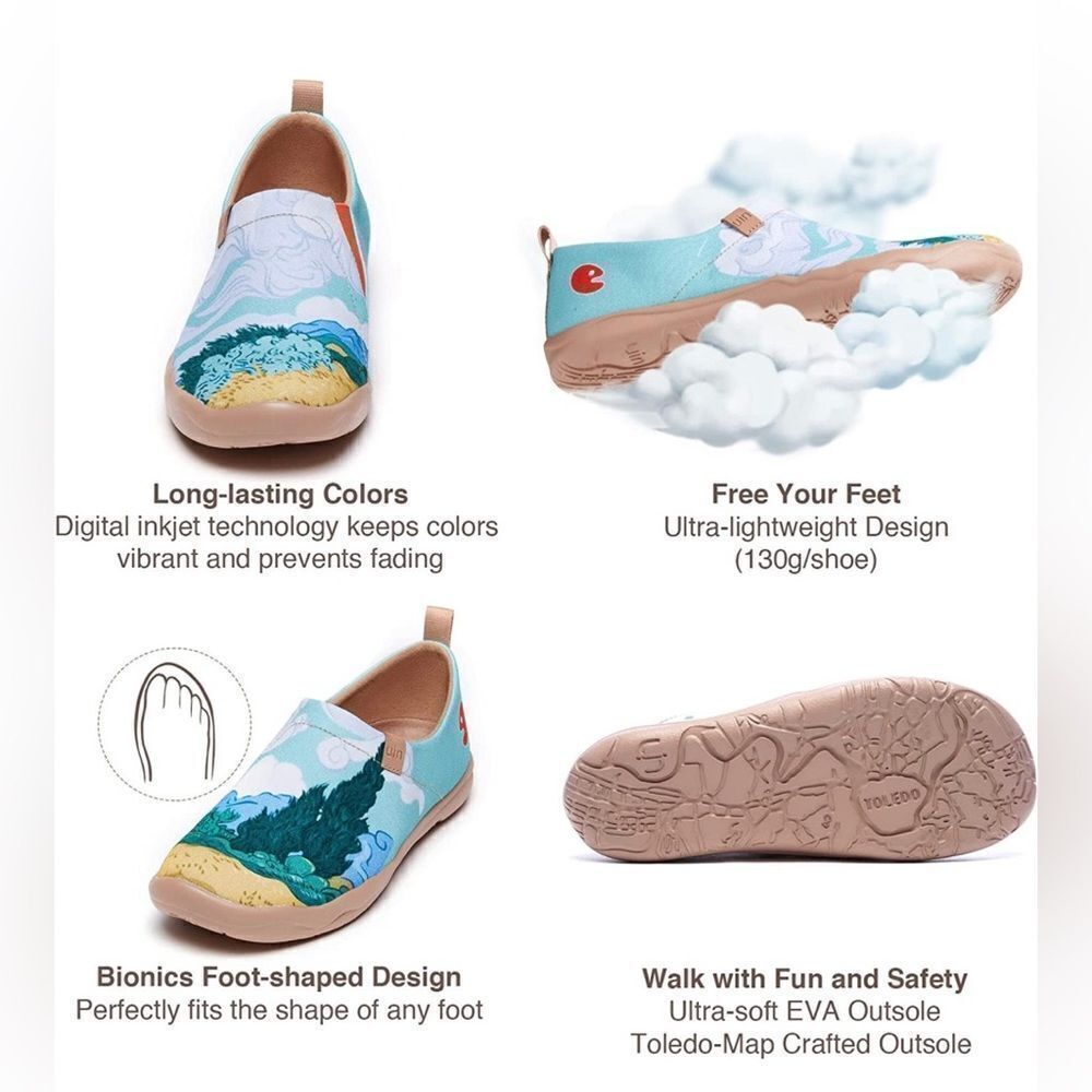 UIN Men's The National Gallery Collaborative Collection Shoes(Van Gogh Wheatfiel - Picture 3 of 5